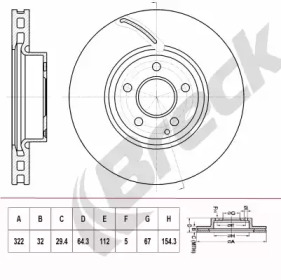 Тормозной диск BRECK BR 419 VH100